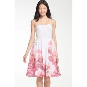 Monique Lhuillier Bridesmaids Chiffon floral Dress